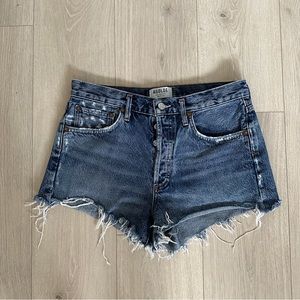 AGOLDE Parker Vintage Cut Off Shorts in Caution
